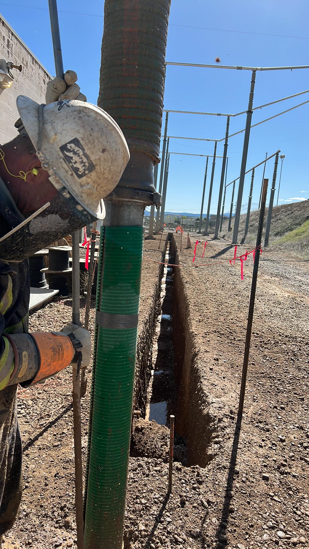 278767085_806582613637381_2926909538725030015_n Trenching. Trenching at substation.